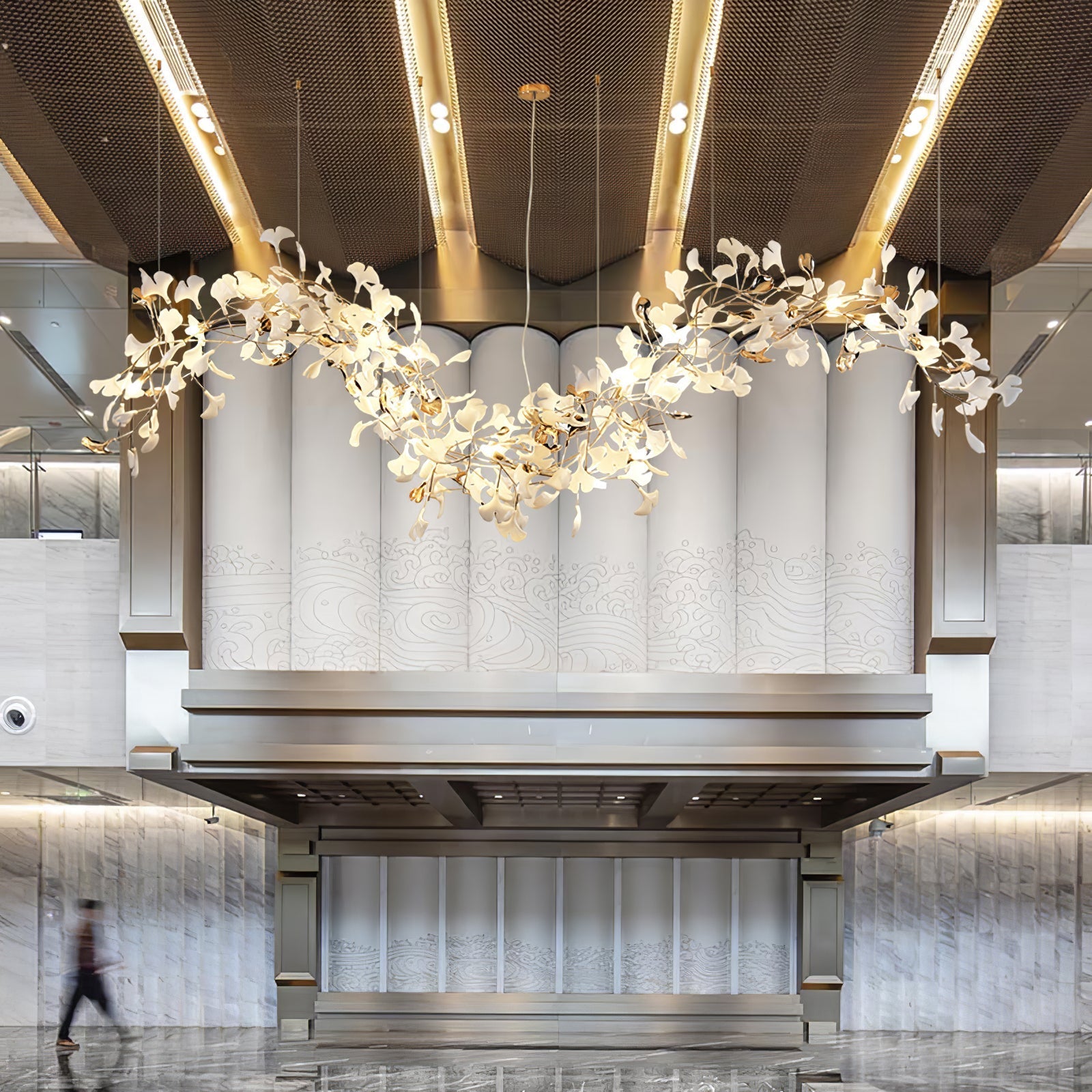 Golden Fan Leaf Artistic Chandelier product image