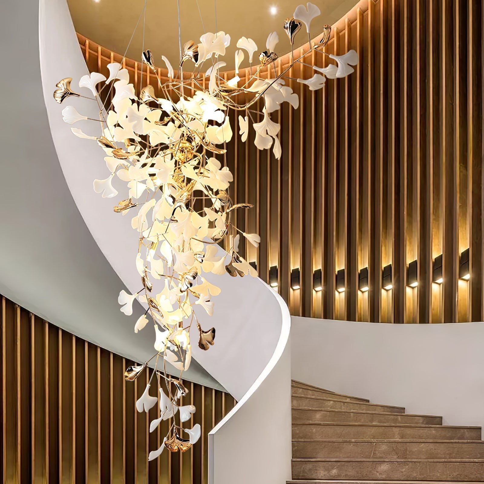 Golden Fan Leaf Artistic Chandelier product image