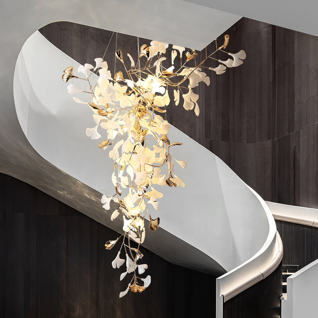 Golden Fan Leaf Artistic Chandelier product image