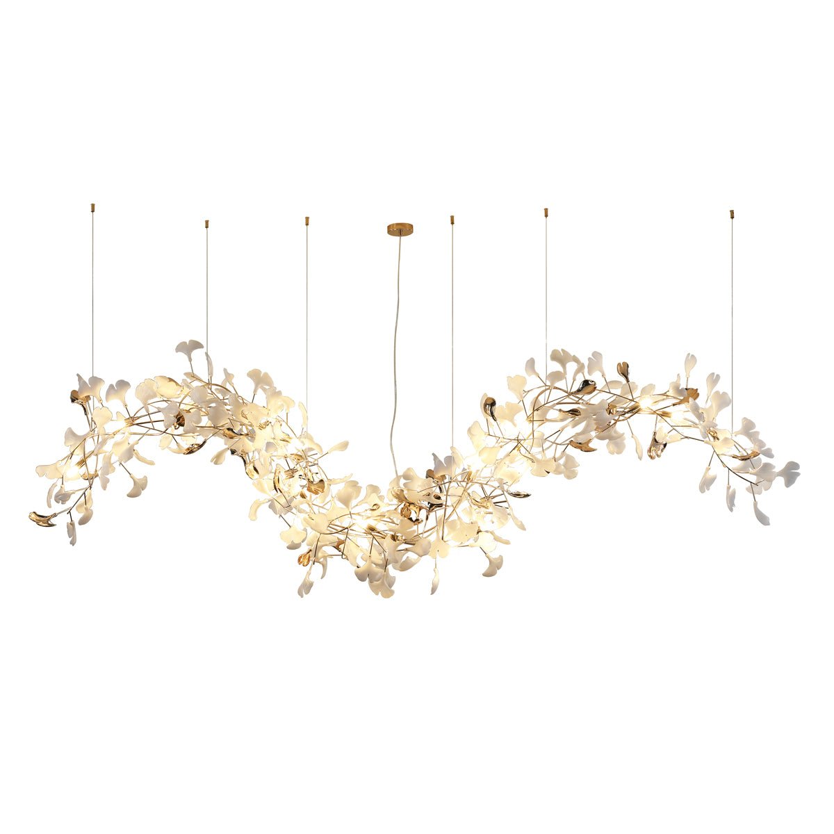 Golden Fan Leaf Artistic Chandelier product image