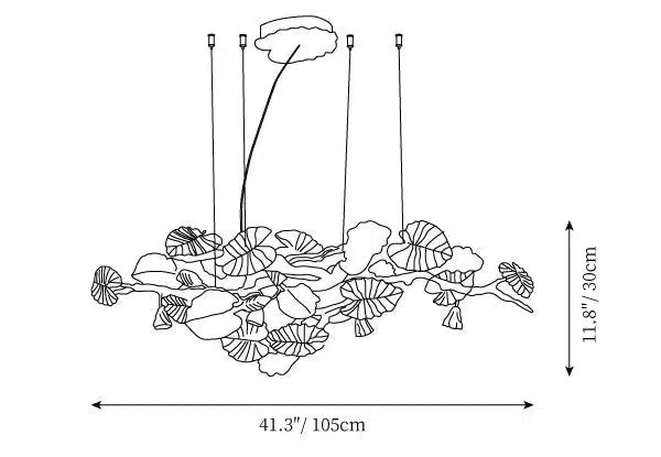 Gold Leaf Branch Chandelier by Bling Lighting Studio