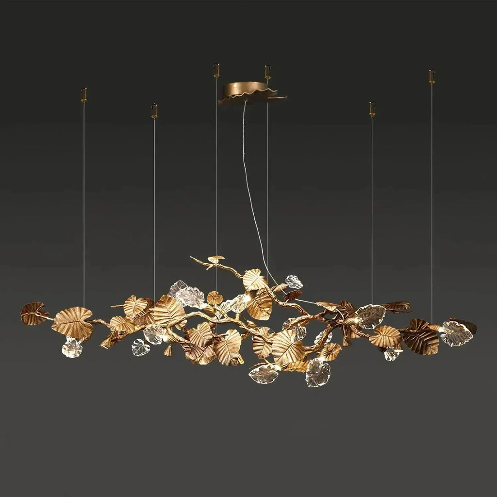 Gold Leaf Branch Chandelier by Bling Lighting Studio
