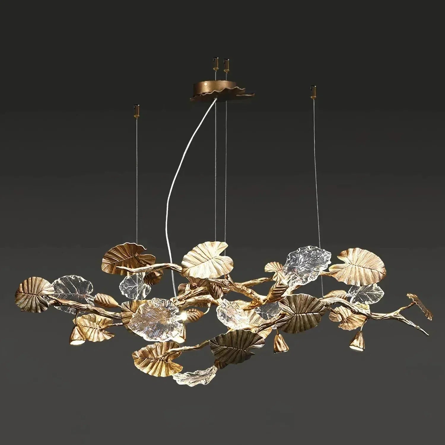 Gold Leaf Branch Chandelier for Staircase product image