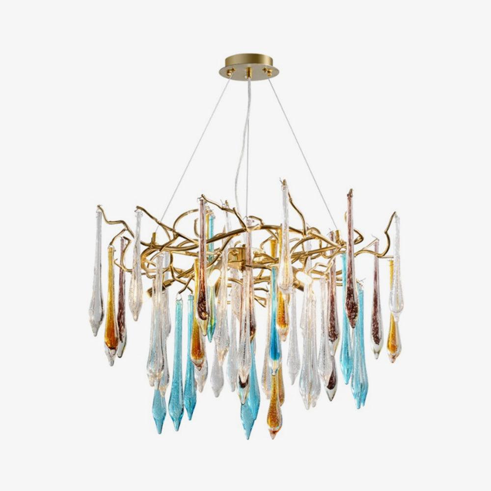 Gold Round Teardrop Branch Chandelier product image