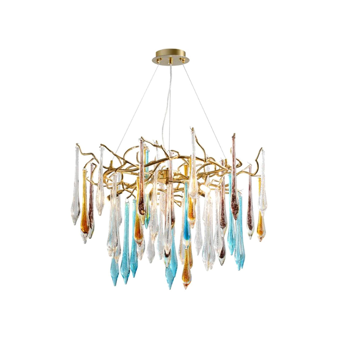 Gold Round Teardrop Branch Chandelier product image
