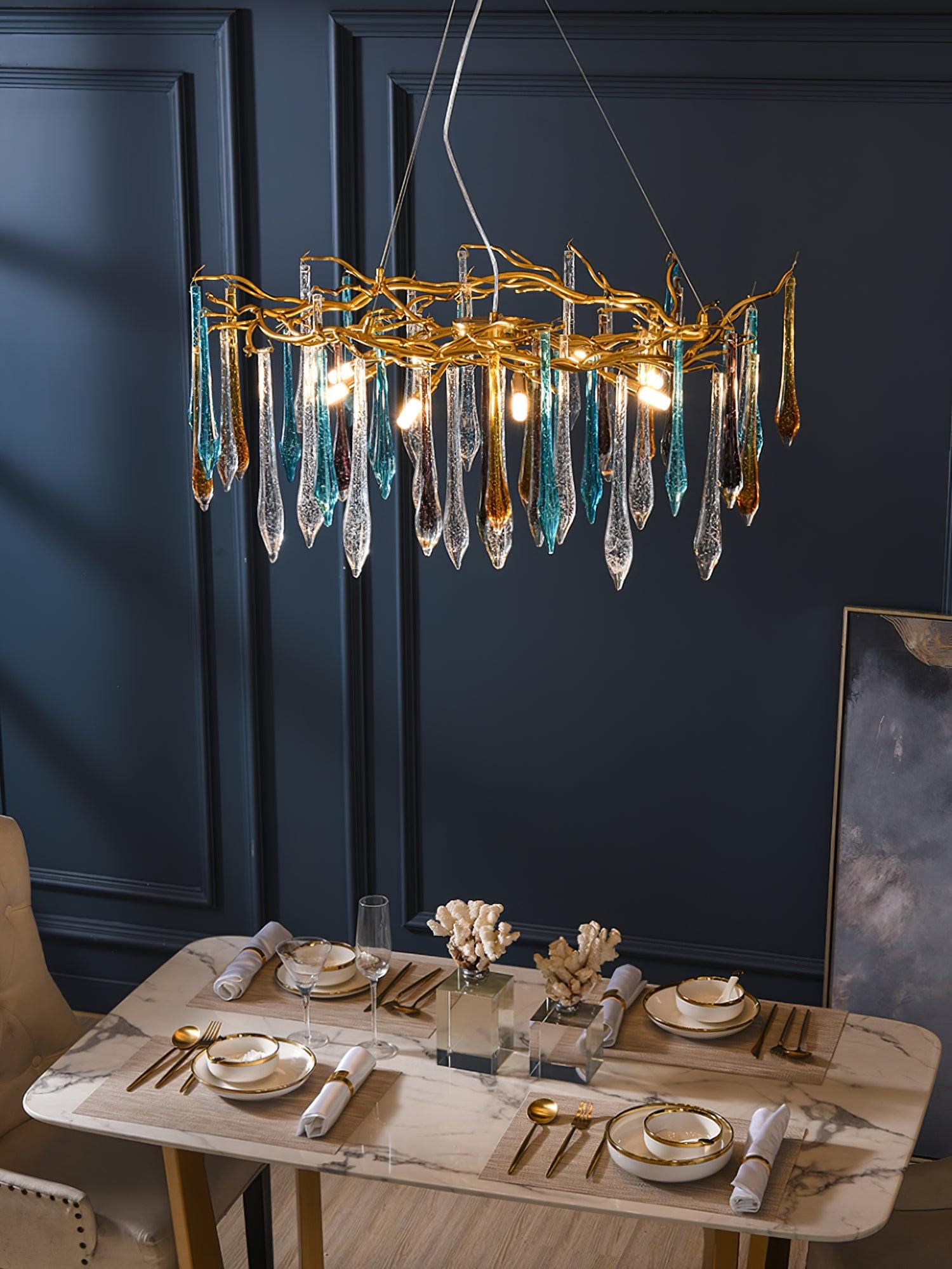 Gold Round Teardrop Branch Chandelier product image