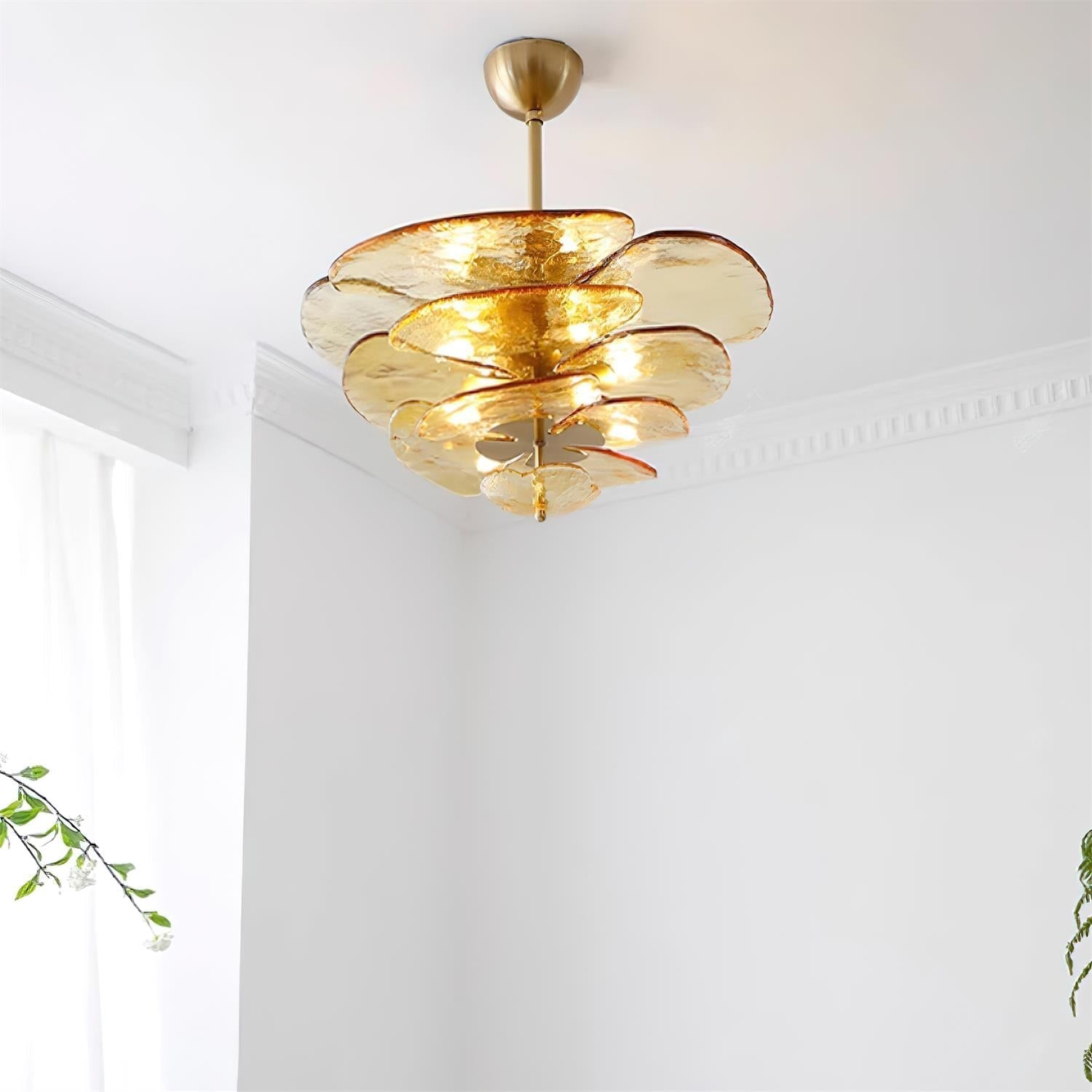 Petals Glass Chandelier Murano lighting by Bling Lighting Studio