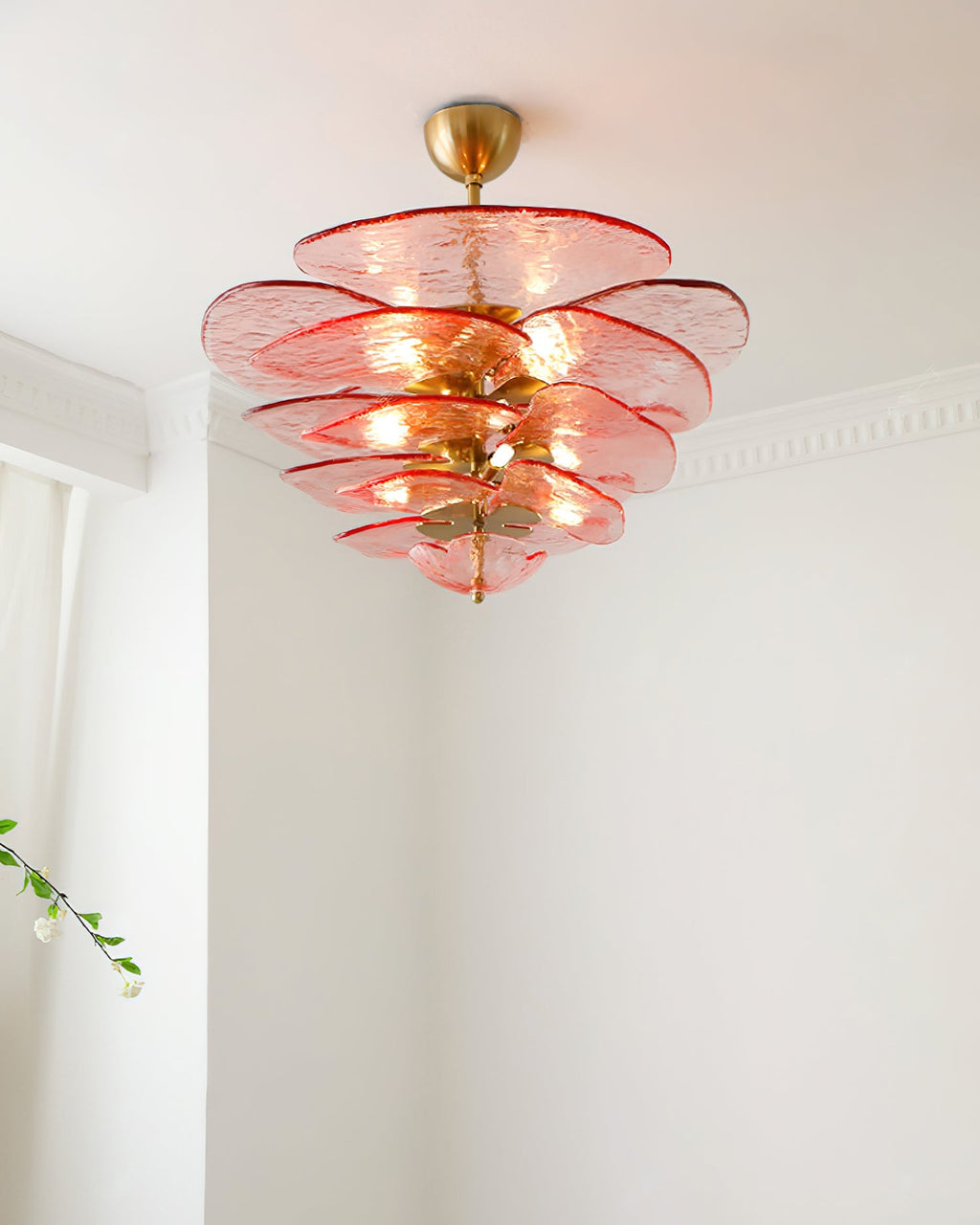 Petals Glass Chandelier Murano lighting by Bling Lighting Studio