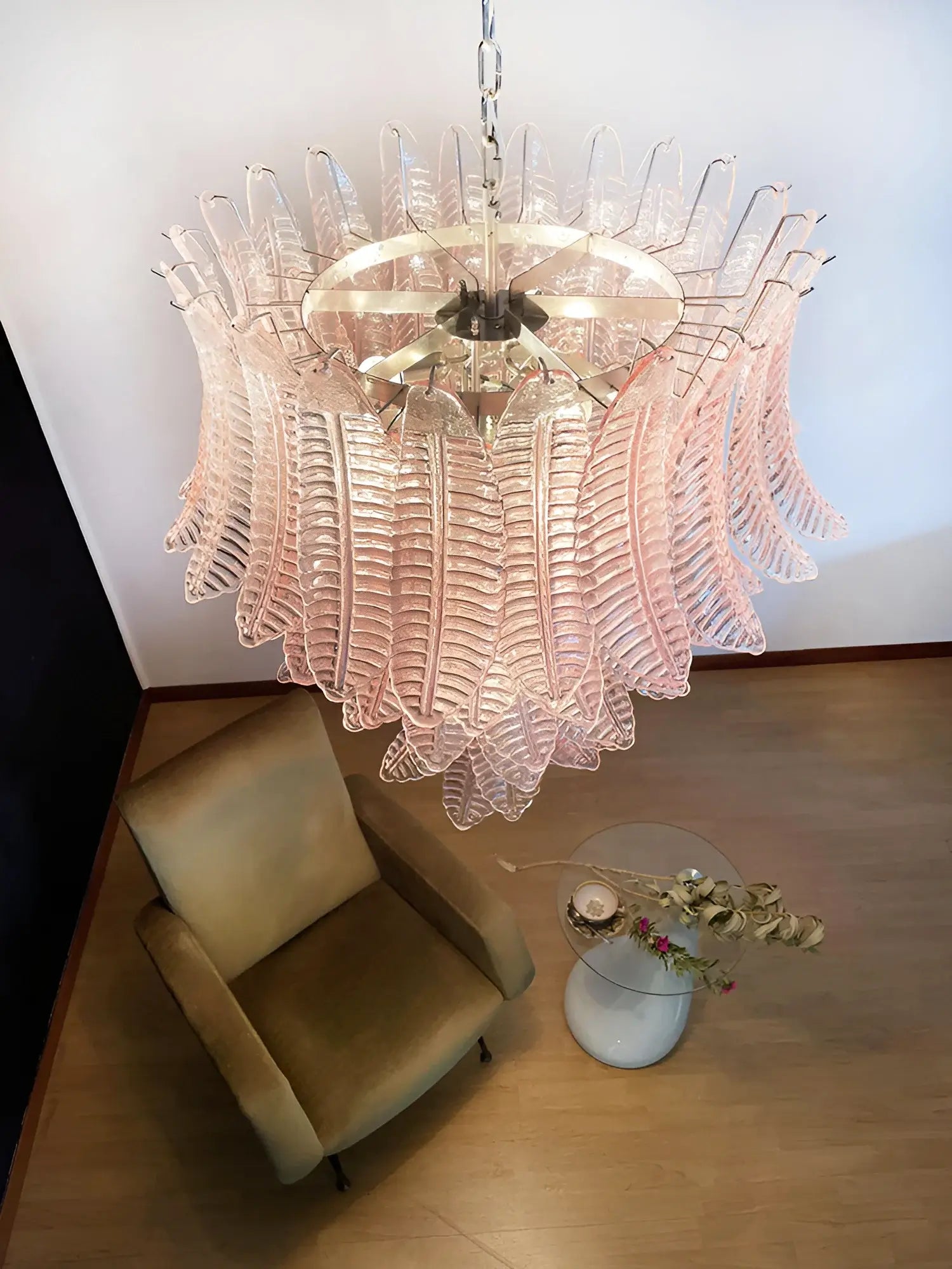 Gorgeous Murano Felci Pink Glass Chandelier product image
