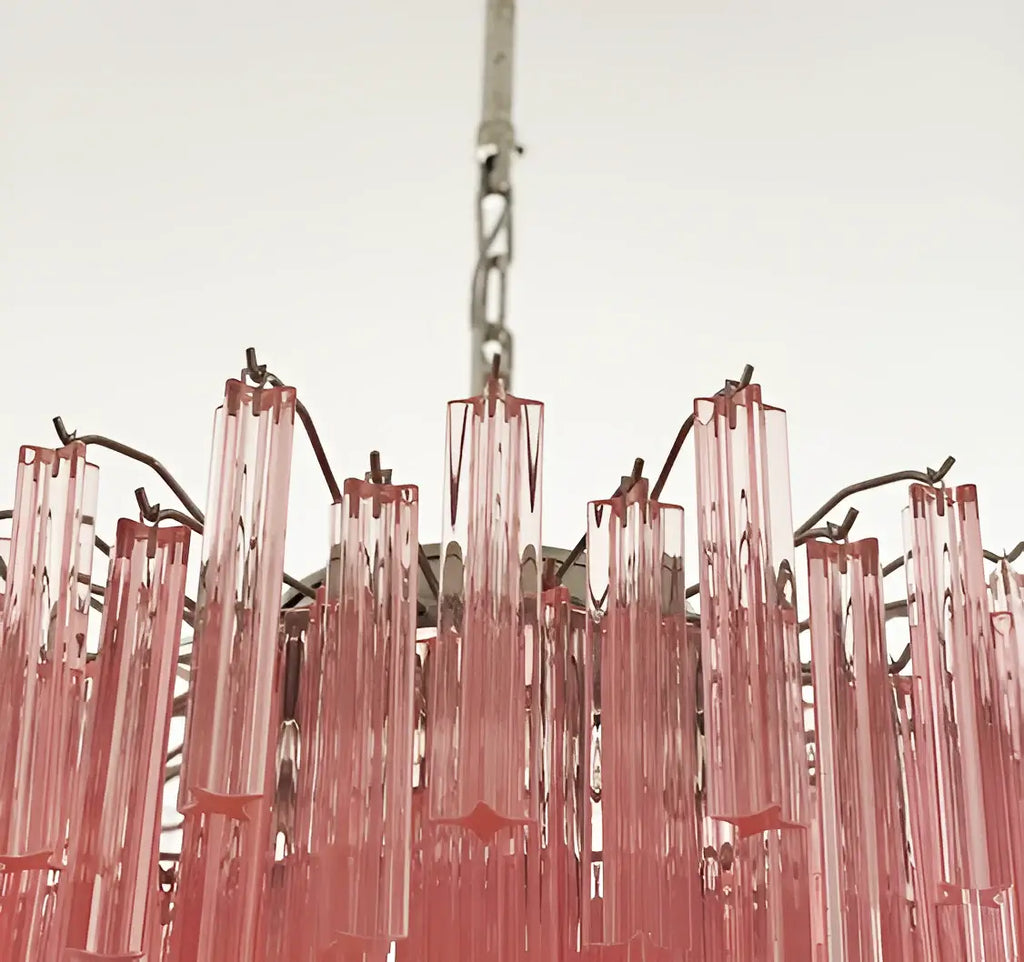 Gorgeous Murano Quadriedri Prisms Pink Chandelier product image