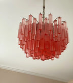 Gorgeous Murano Quadriedri Prisms Pink Chandelier product image