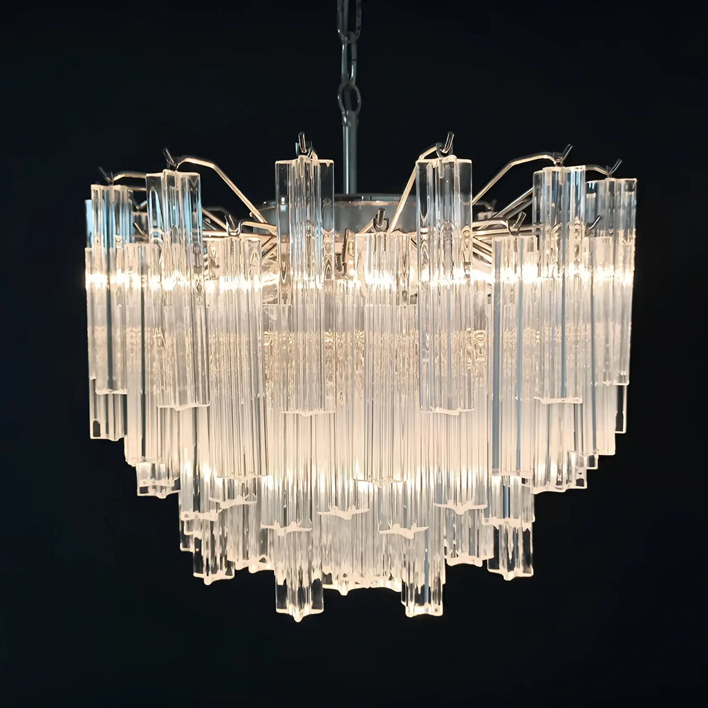 Gorgeous Murano Quadriedri Prisms Transparent Chandelier product image