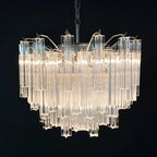 Gorgeous Murano Quadriedri Prisms Transparent Chandelier product image