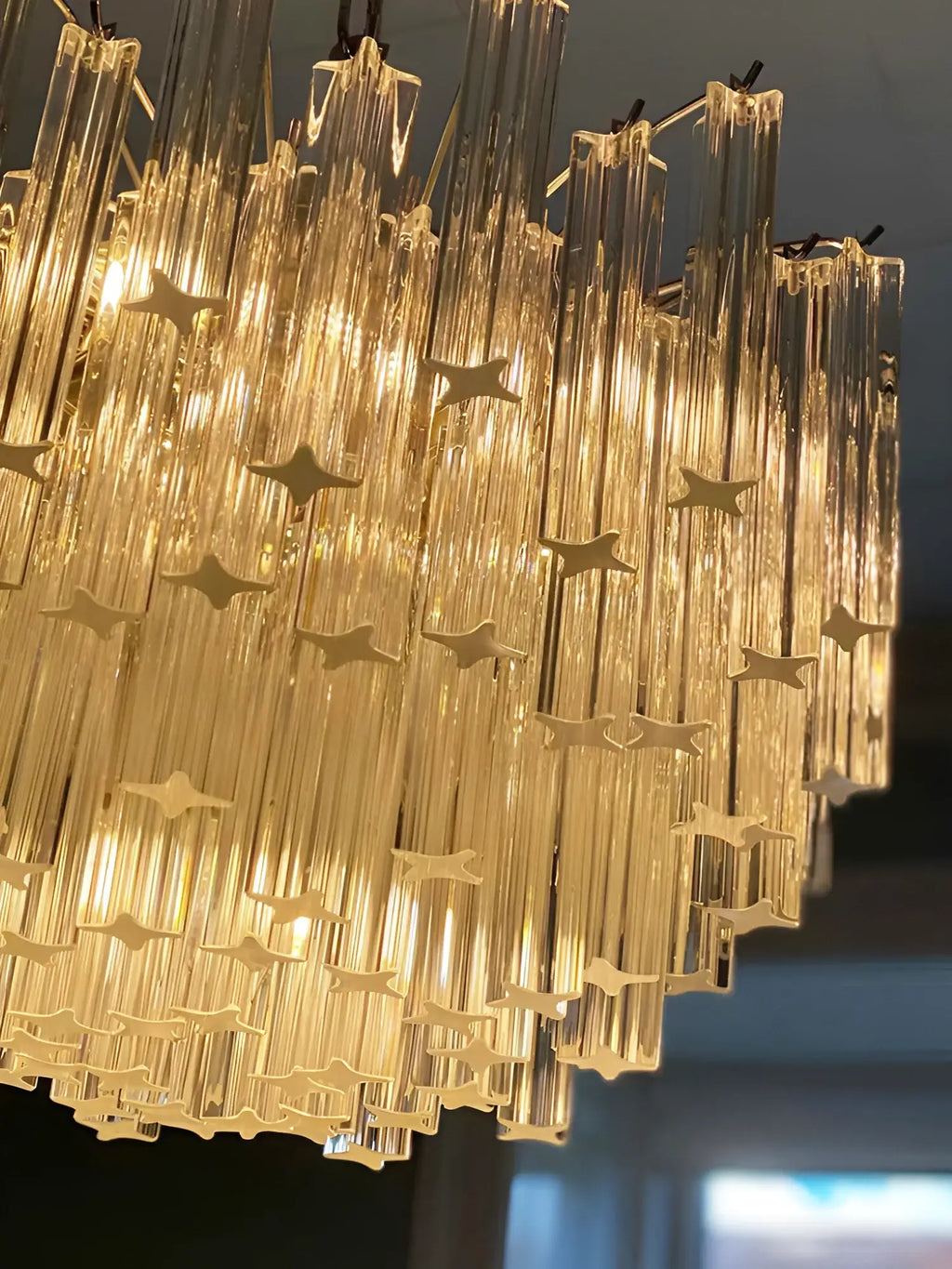 Gorgeous Murano Quadriedri Prisms Transparent Chandelier product image