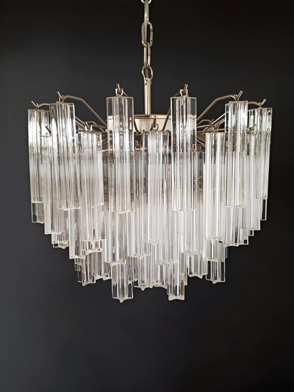 Gorgeous Murano Quadriedri Prisms Transparent Chandelier product image