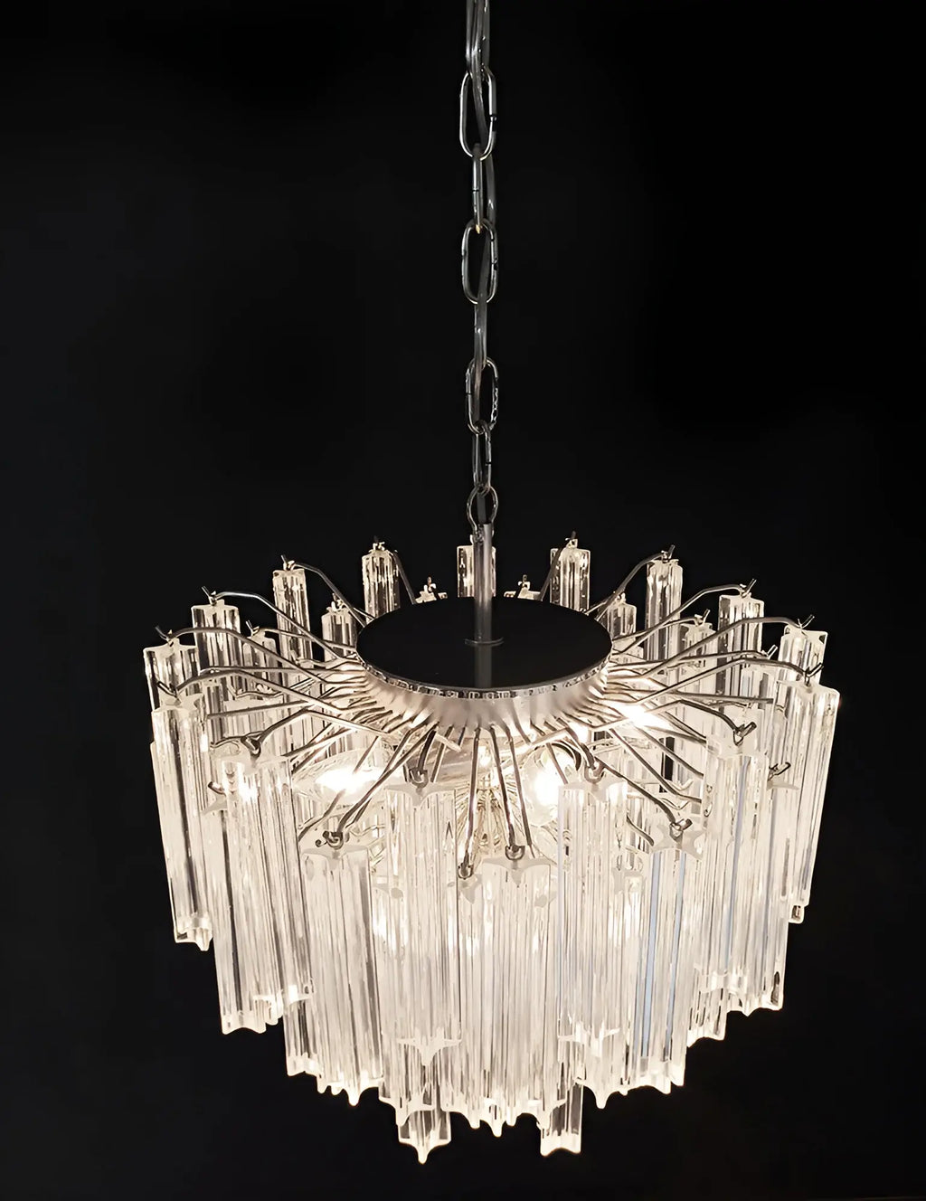 Gorgeous Murano Quadriedri Prisms Transparent Chandelier product image