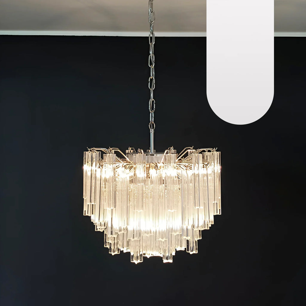 Gorgeous Murano Quadriedri Prisms Transparent Chandelier product image