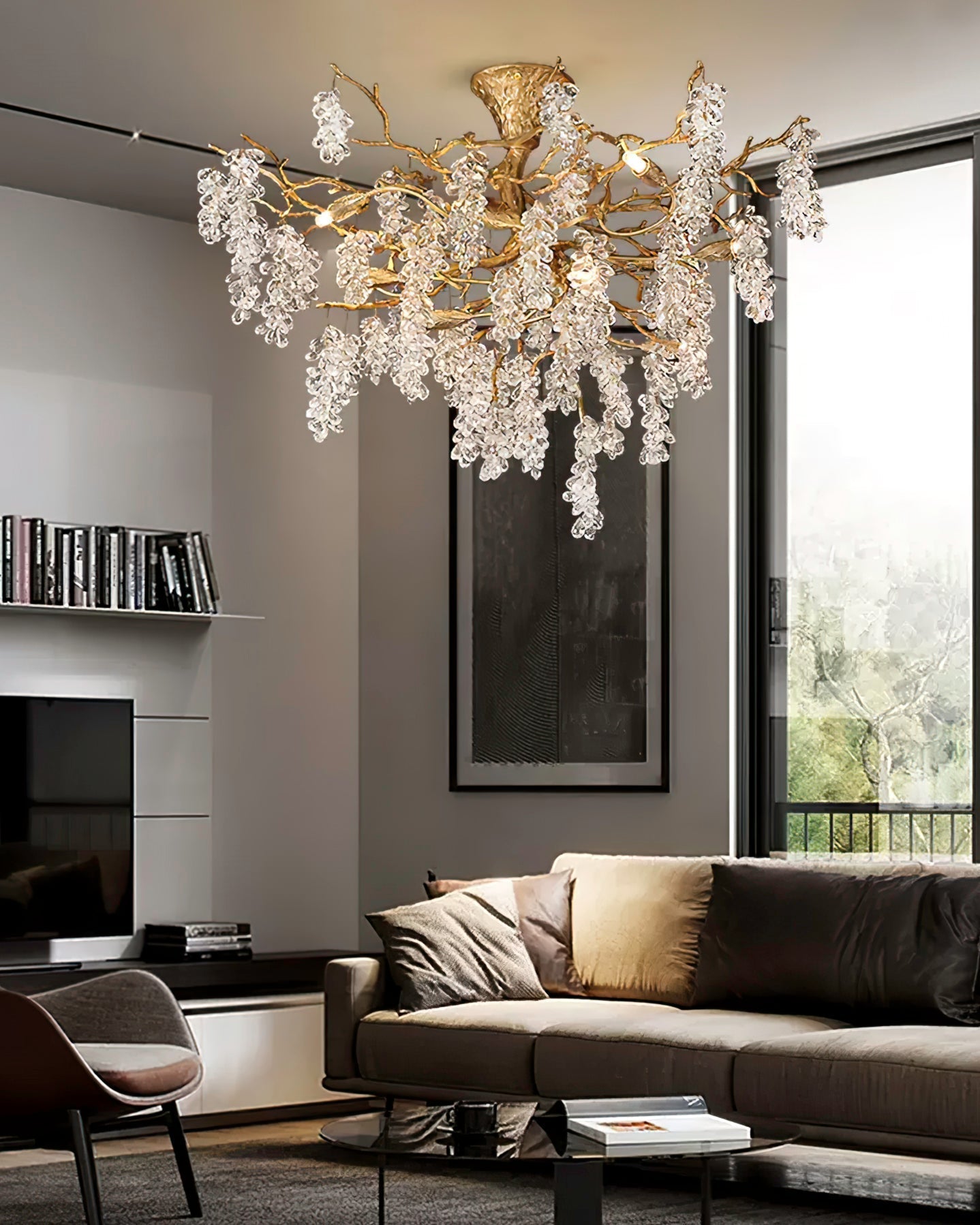 Grape Branch Crystal Chandelier by Bling Lighting Studio