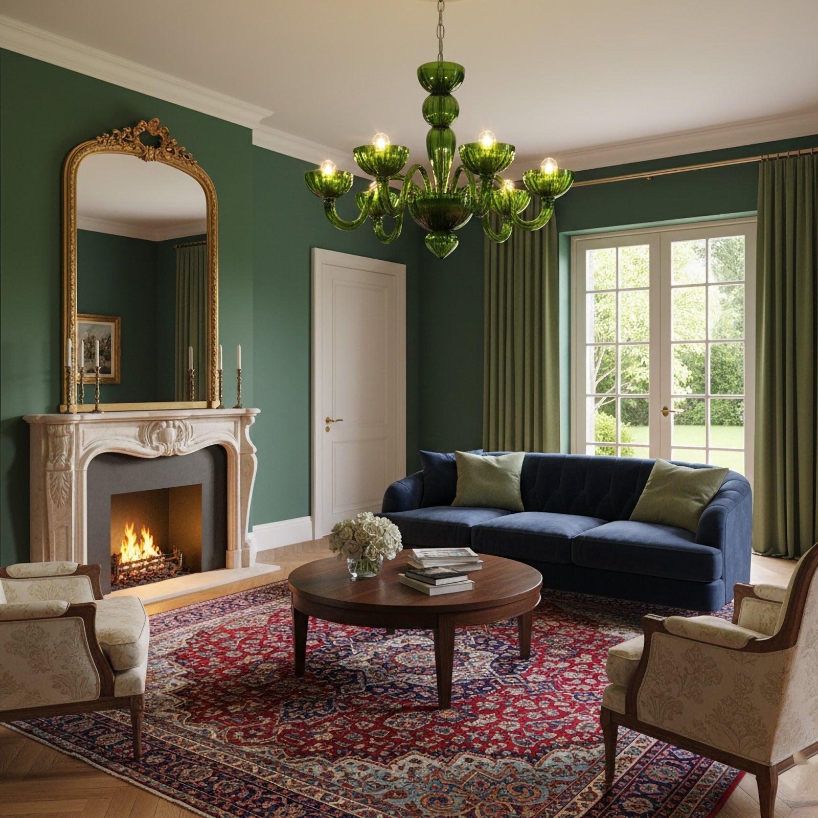 Green Ares Murano Glass Chandelier product image