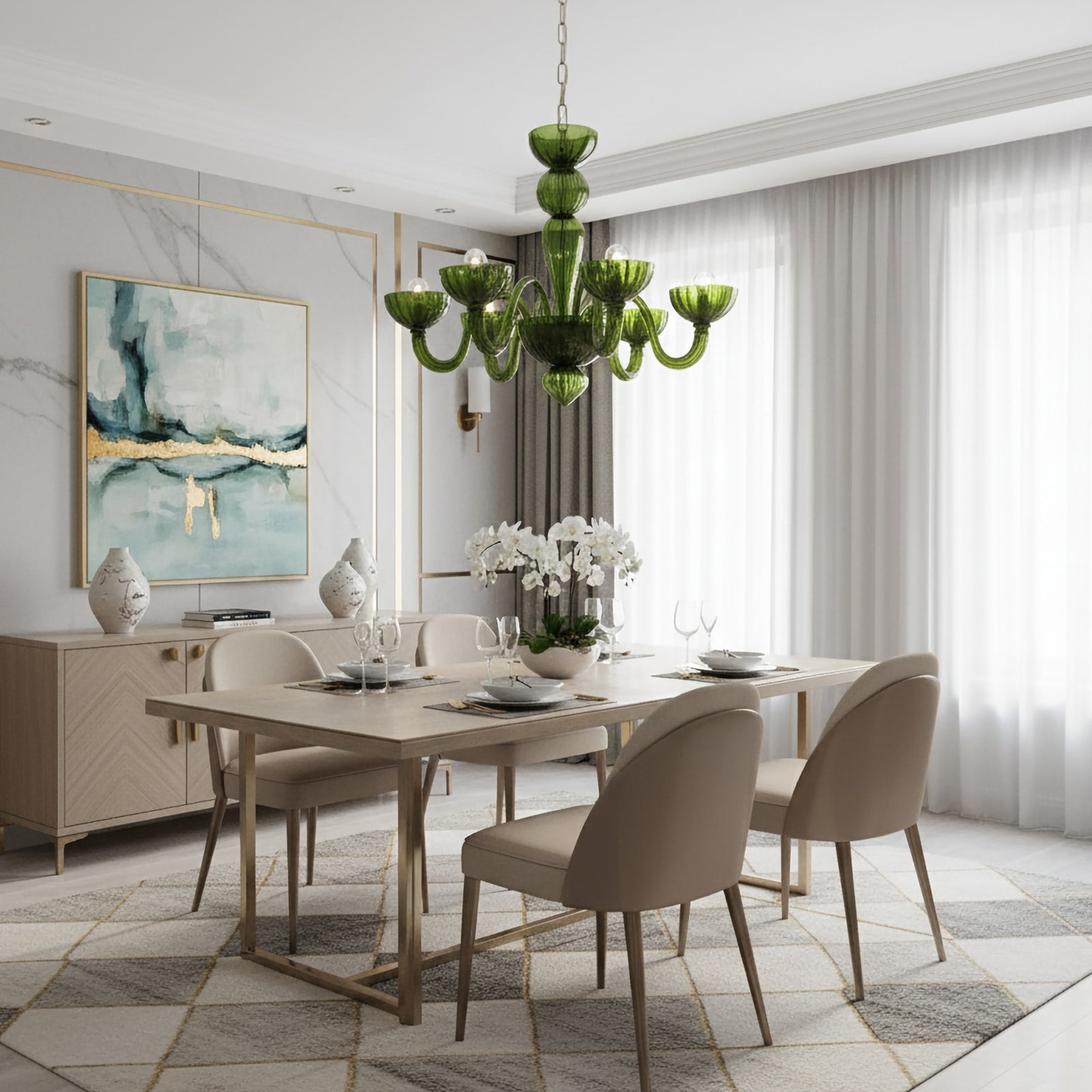 Green Ares Murano Glass Chandelier additional product view