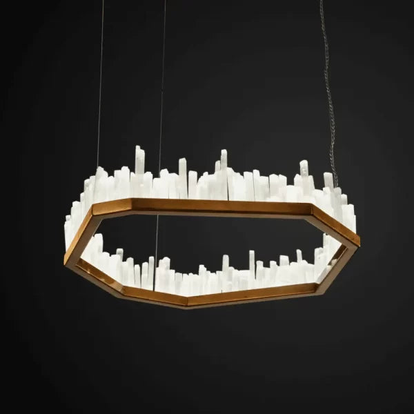 Selenite LED Chandelier for Luxury Interiors by Bling Lighting Studio