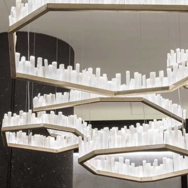 Selenite LED Chandelier for Luxury Interiors by Bling Lighting Studio