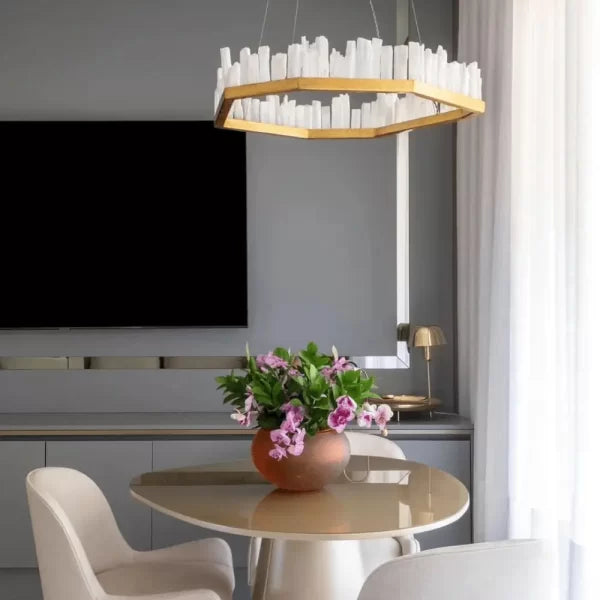 Selenite LED Chandelier for Luxury Interiors by Bling Lighting Studio