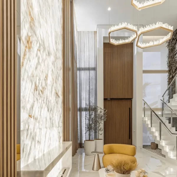 Selenite LED Chandelier for Luxury Interiors by Bling Lighting Studio