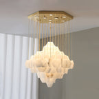 Hexa Alabaster Cascade Chandelier by Bling Lighting Studio