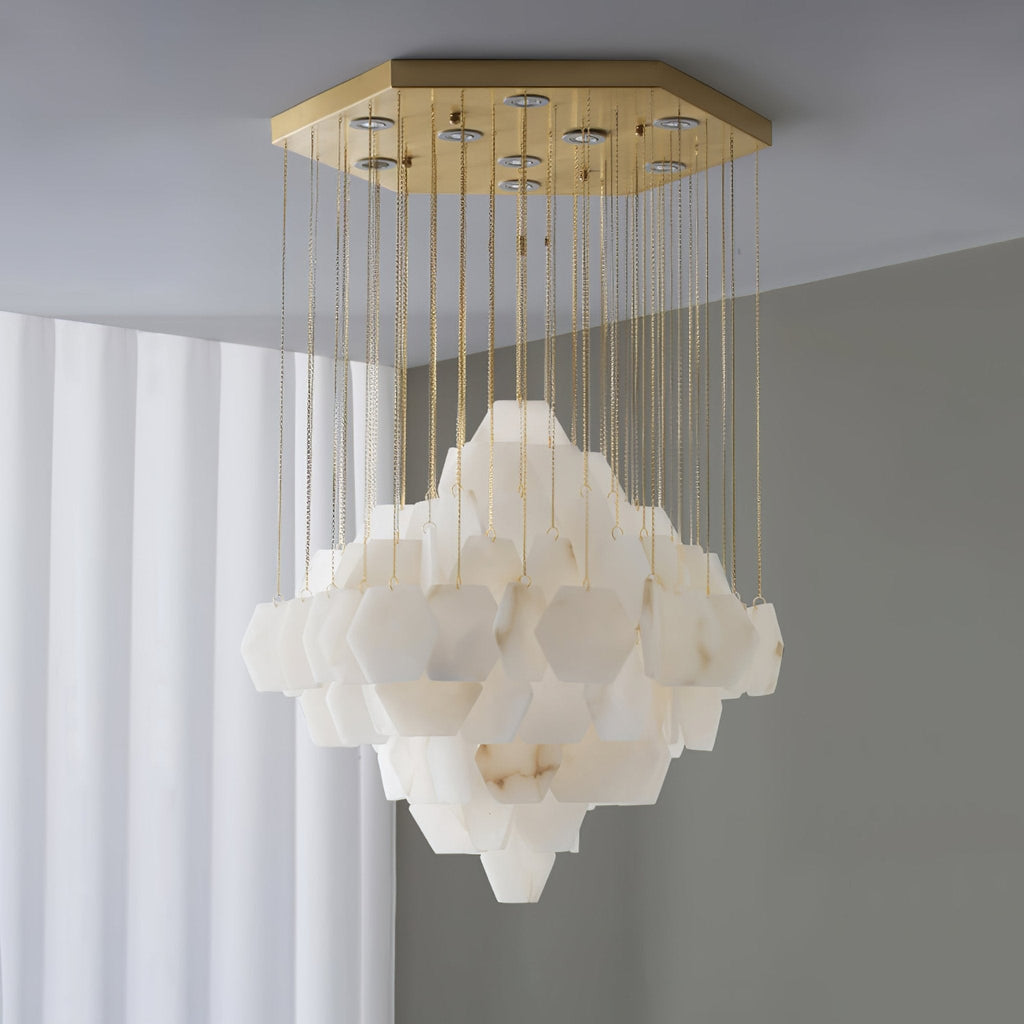 Hexa Alabaster Cascade Chandelier additional product view