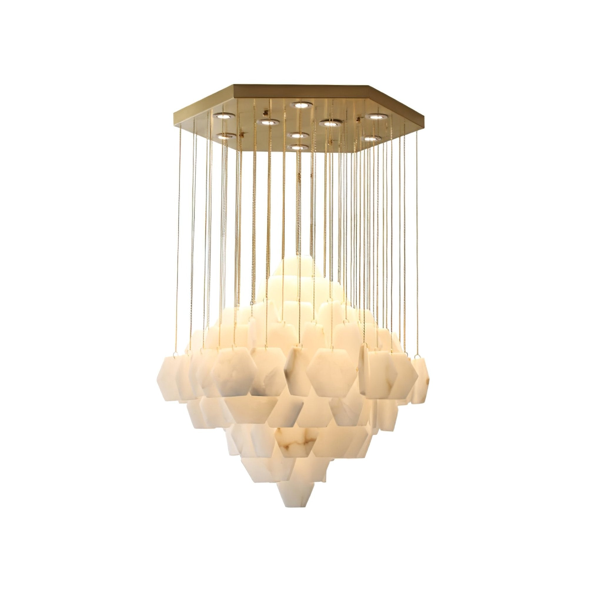 Hexa Alabaster Cascade Chandelier by Bling Lighting Studio