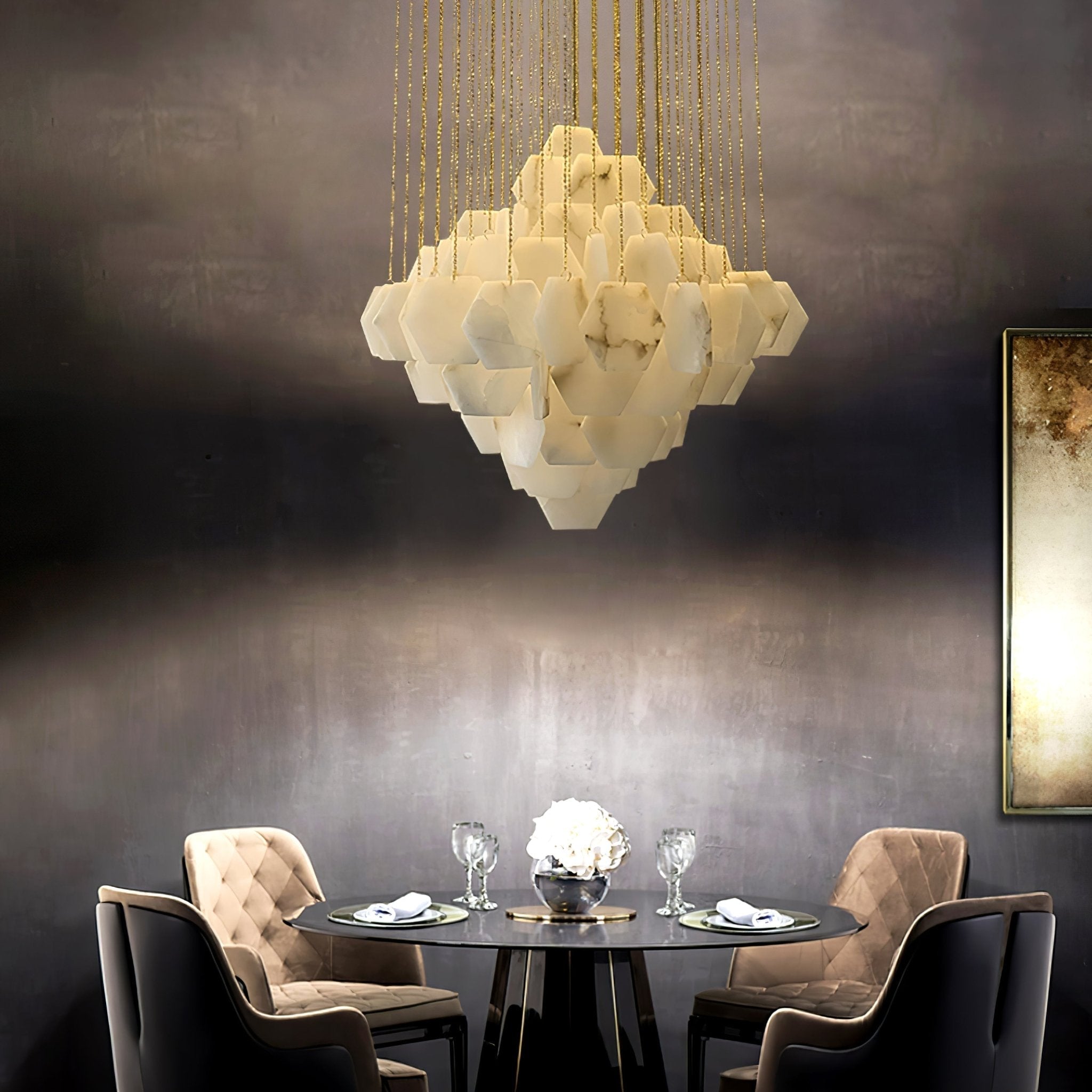 Hexa Alabaster Cascade Chandelier product image