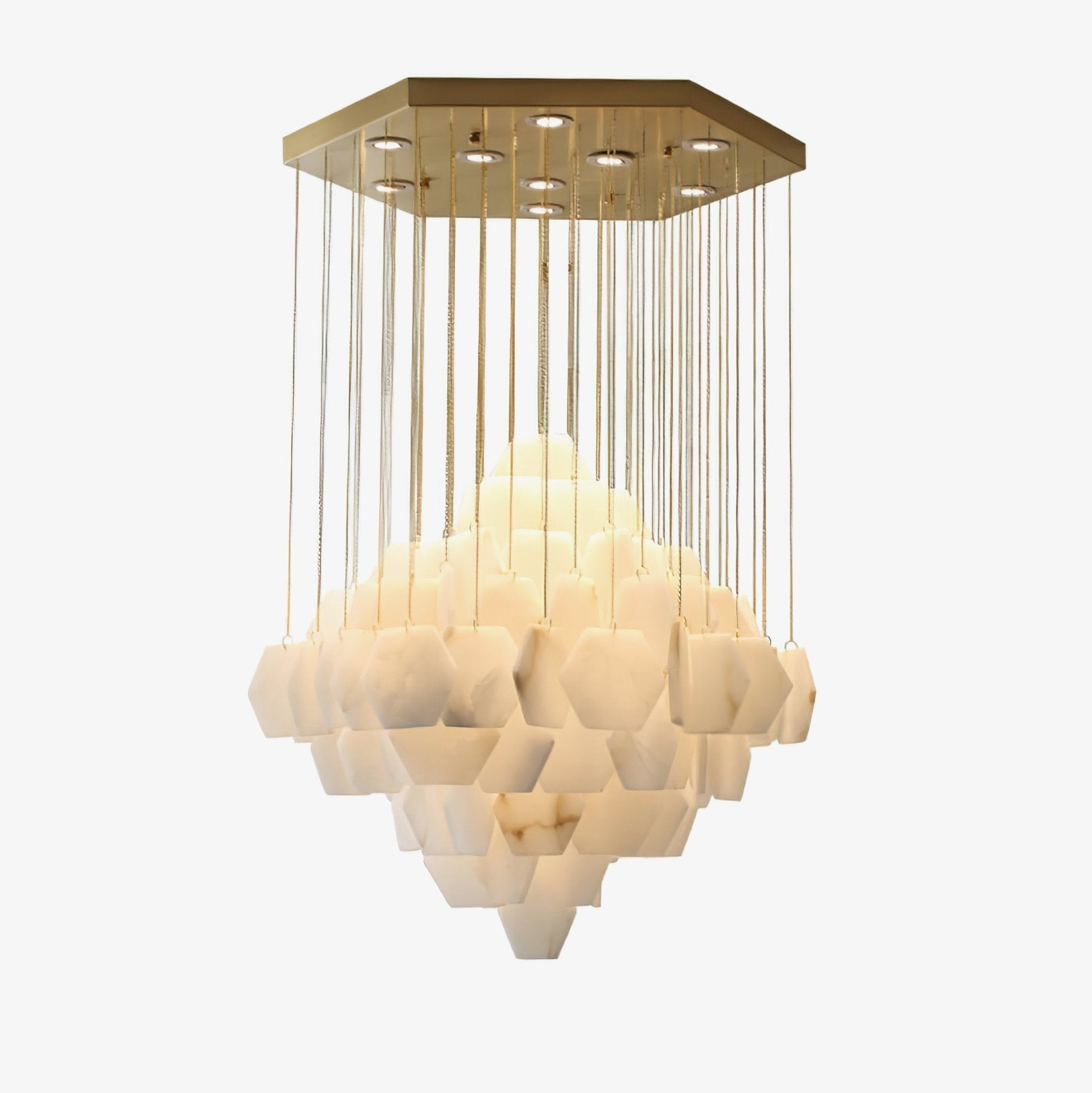 Hexa Alabaster Cascade Chandelier by Bling Lighting Studio