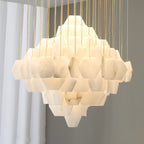 Hexa Alabaster Cascade Chandelier by Bling Lighting Studio