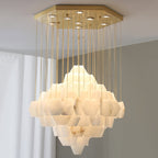 Hexa Alabaster Cascade Chandelier by Bling Lighting Studio