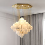 Hexa Alabaster Cascade Chandelier by Bling Lighting Studio