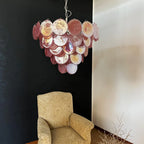 Pink Disc Murano Chandelier product image