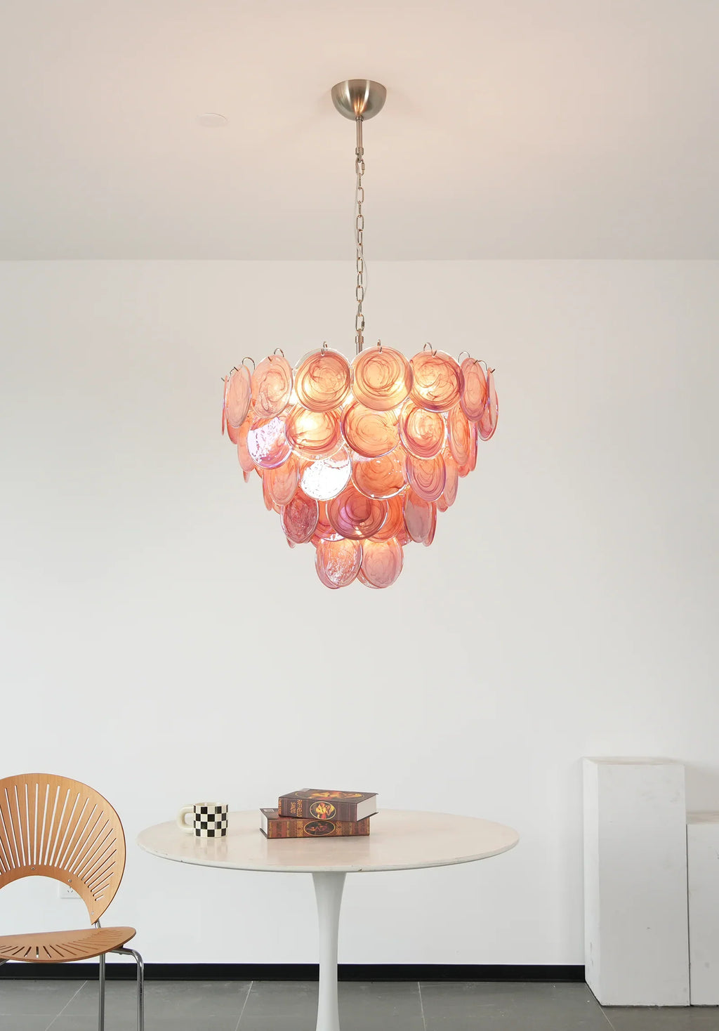 Pink Disc Murano Chandelier product image