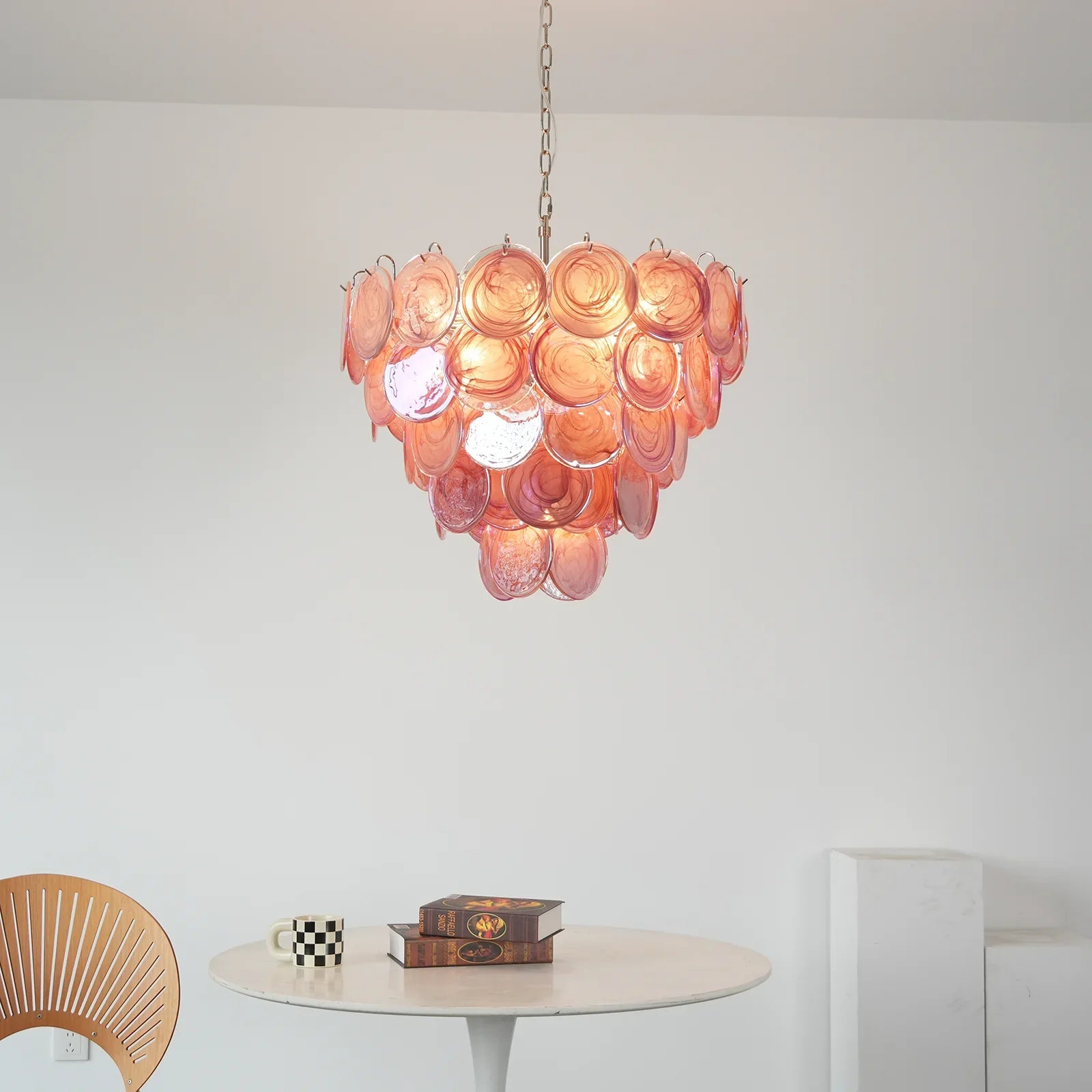 Pink Disc Murano Chandelier additional product view