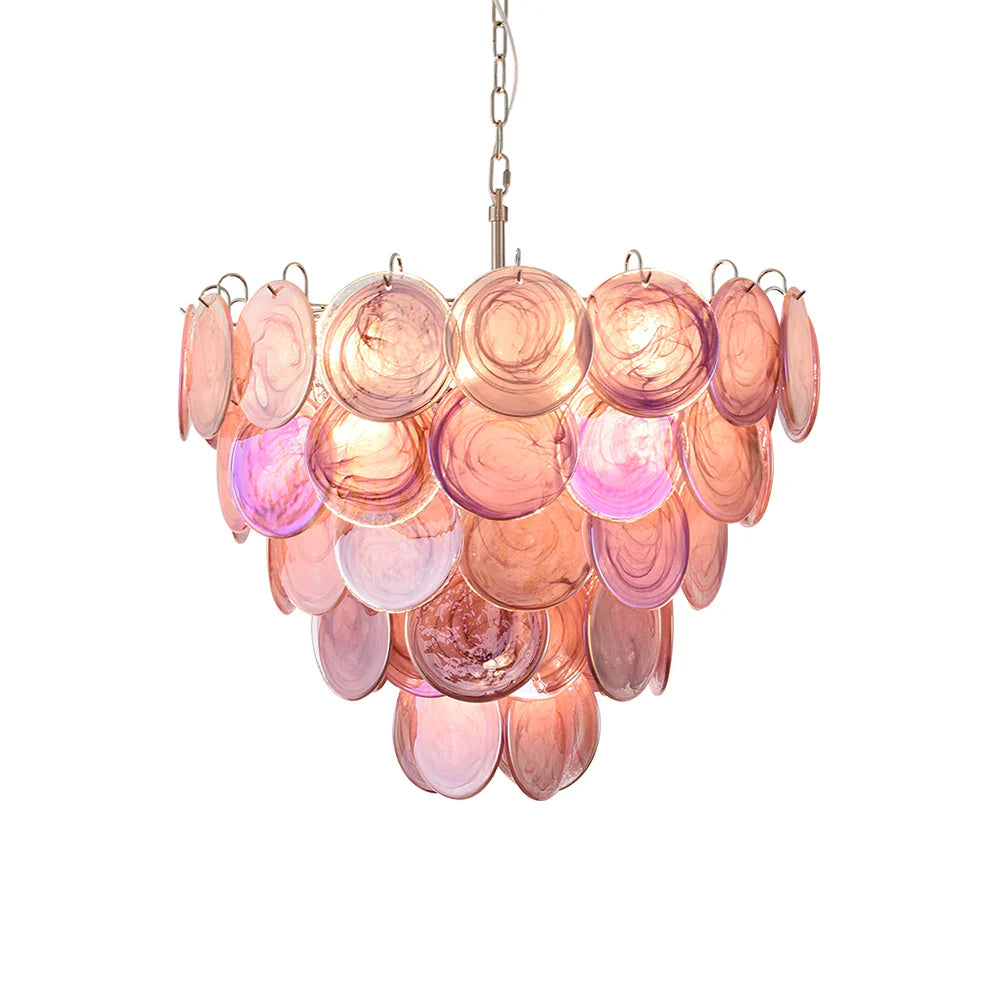 Pink Disc Murano Chandelier product image