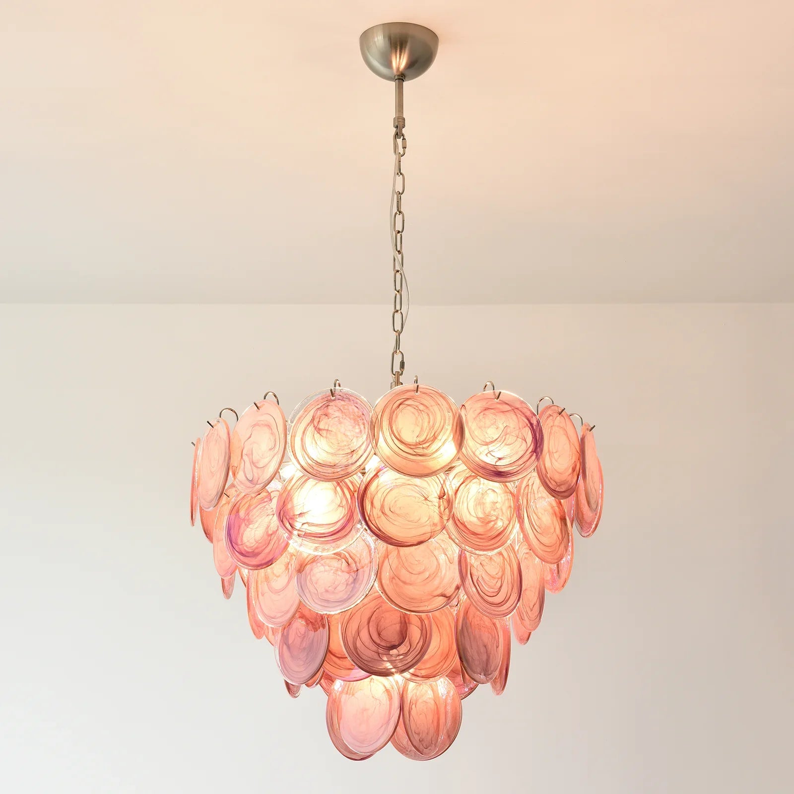 Pink Disc Murano Chandelier product image