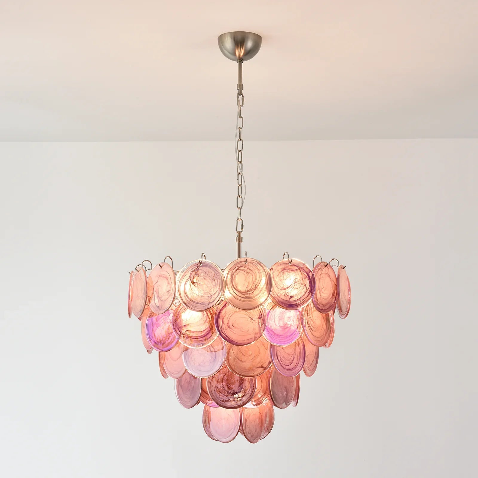 Pink Disc Murano Chandelier product image