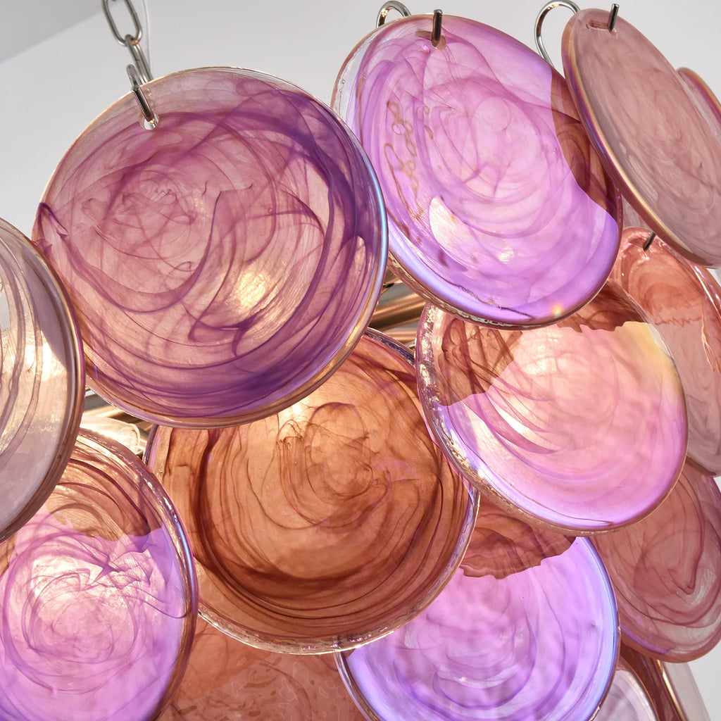 Pink Disc Murano Chandelier product image