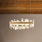 Honice Flake LED Alabaster Chandelier by Bling Lighting Studio
