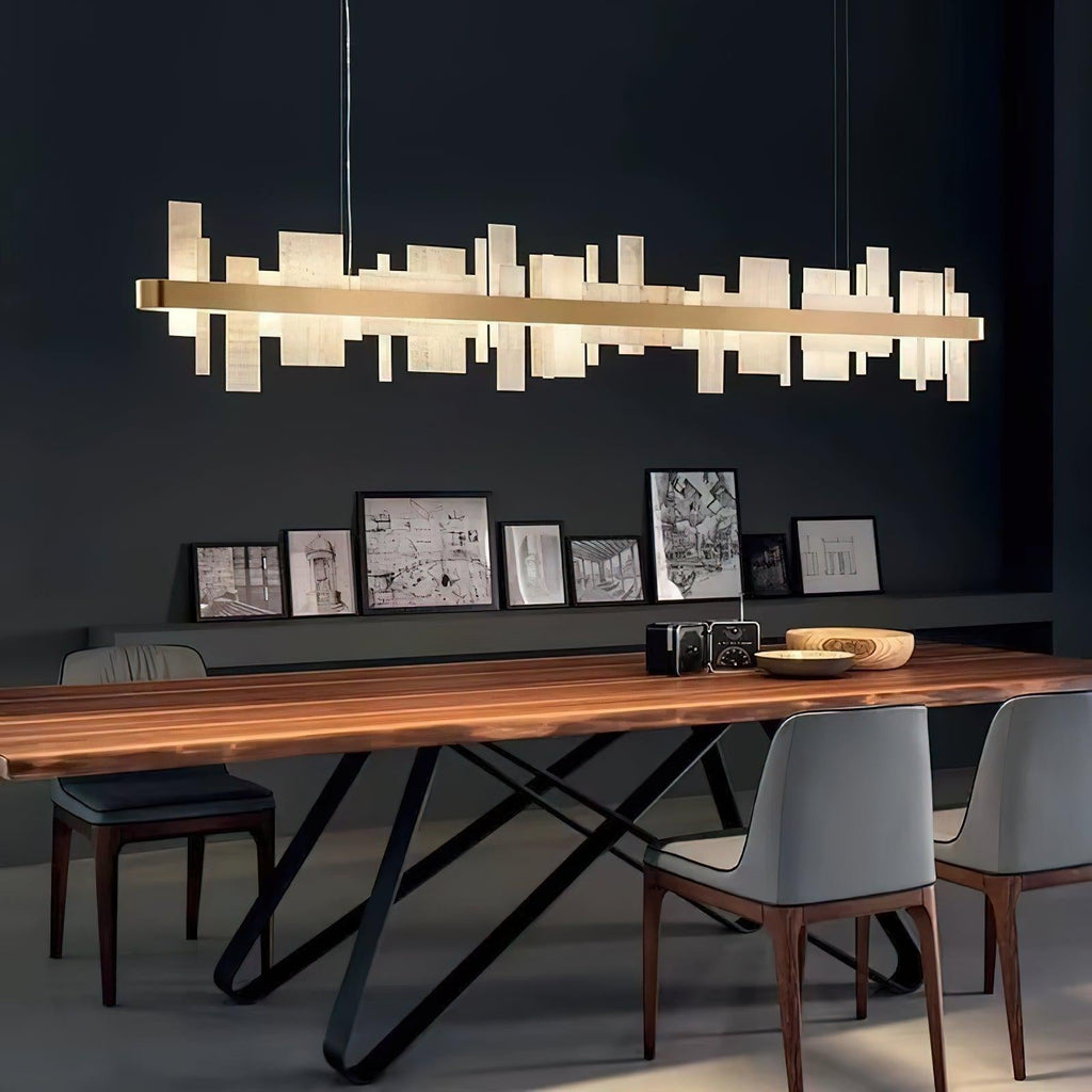 Honice Flake LED Alabaster Chandelier by Bling Lighting Studio
