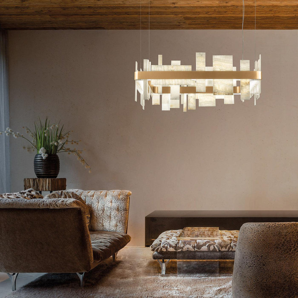 Honice Flake LED Alabaster Chandelier by Bling Lighting Studio