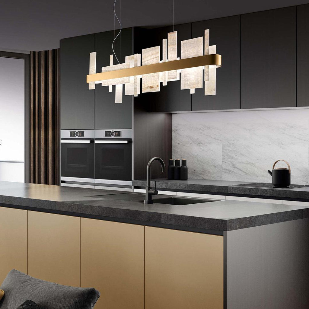 Honice Flake LED Alabaster Chandelier by Bling Lighting Studio