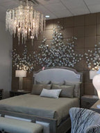 Silver Flower Branch Chandelier with Icicle Details product image