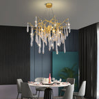 Icicle Branch Brass Crystal Chandelier by Bling Lighting Studio