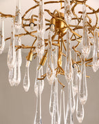Icicle Branch Brass Crystal Chandelier by Bling Lighting Studio